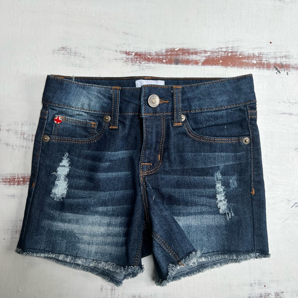 Hudson Girls Size 7 Frayed/Distressed Jean Shorts-NEVER WORN!